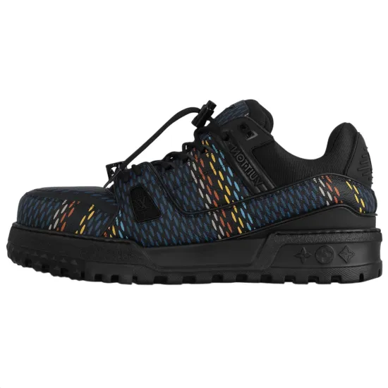 LOUIS VUITTON Trainer Skateboard Shoes Men Low-Top Black