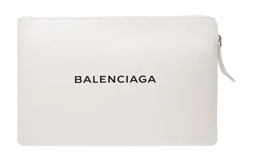 Balenciaga Cow Leather Clutch Women's White