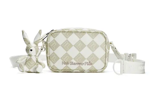 FILA FUSION Polyurethane Crossbody Bag, Shoulder Bag Regular Women's Light Beige White