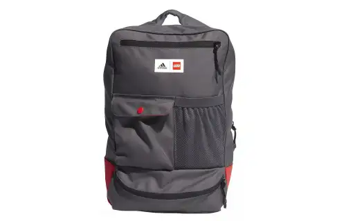 Adidas Polyester Backpack Regular Unisex Gray Red Multicolor