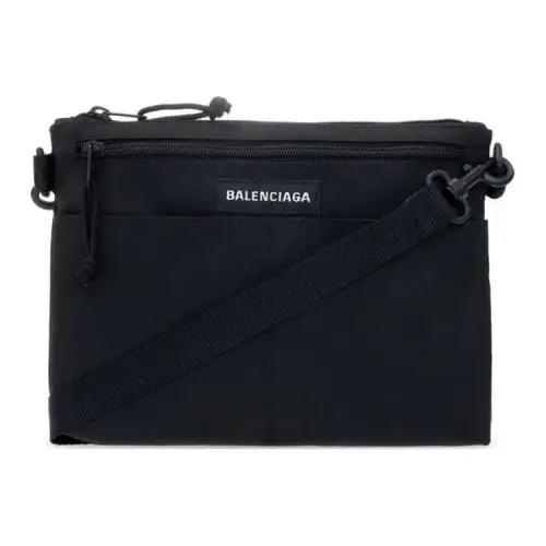 Balenciaga Nylon Shoulder Bag, Crossbody Bag Unisex Black