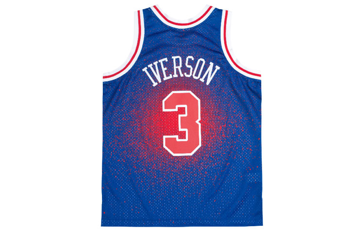 Mitchell Ness Basketball Jersey SW Fan Edition 96 97 Philadelphia 76ers, Allen Iverson Size 3 Unisex Royal Blue