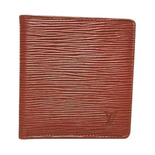 LOUIS VUITTON Empreinte Series Leather Wallet Unisex Red Brown