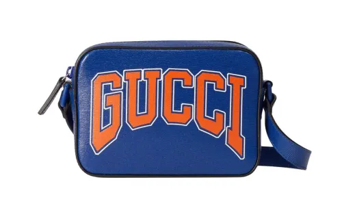 GUCCI Leather Crossbody Bag, Shoulder Bag Regular Men's Blue