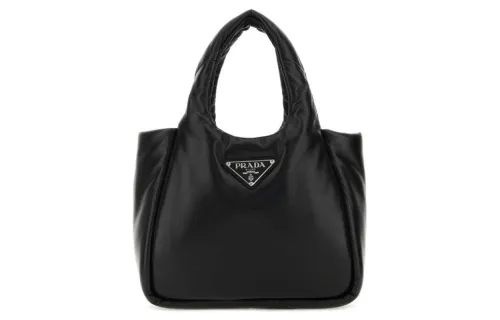 PRADA Nappa Leather Handbag Women's Black