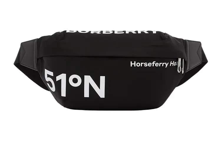Burberry Leather Decoration Fanny Pack Regular Men's Black
