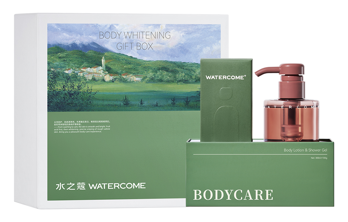 Brightening moisturizing gift box full body, essence contains niacin, body cream, fruit acid, perfumed shower gel, 100g, deep cleansing, skin rejuvenation, 300 ml