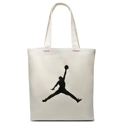 Jordan Canvas Cotton Tote Bag, Shopping Bag, Tote Canvas Bag, One Shoulder Handbag Unisex White