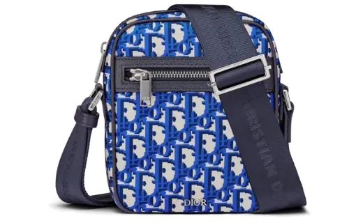 DIOR Nylon Crossbody Bag, Shoulder Bag Men's Blue