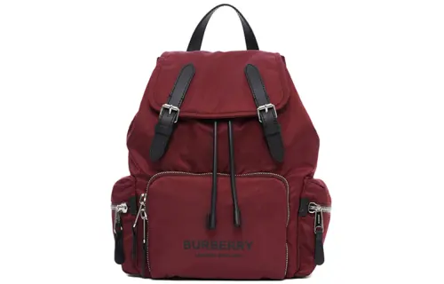 Burberry Nylon Fabric Backpack Women's Burgundy