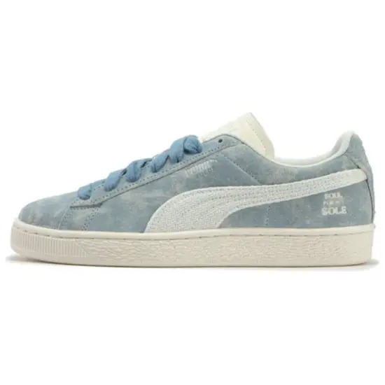 Puma Suede Skateboarding Shoes Unisex Low-top Light Blue/White/White