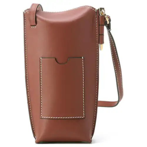 LOEWE Gate Pocket Stitching Cow Leather Shoulder Bag Regular Women's Rusty Red