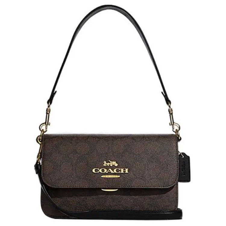 COACH Brynn Cow Leather Crossbody Bag, Shoulder Bag Medium Women's Tan