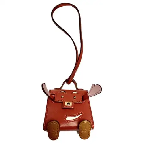 HERMES Kelly Doll Cow Leather Pendant Charm Bag Accessory Women's Cherry Blossom Pink