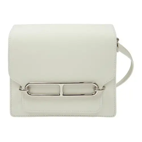 HERMES Roulis Evercolor Leather Crossbody Bags Mini Women's 01 Blanc Pure White