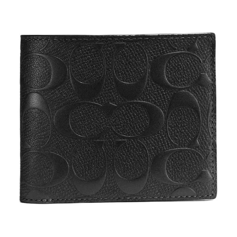 COACH 3 IN 1 Wallet Iconic Leather Wallet Mini Men's Black