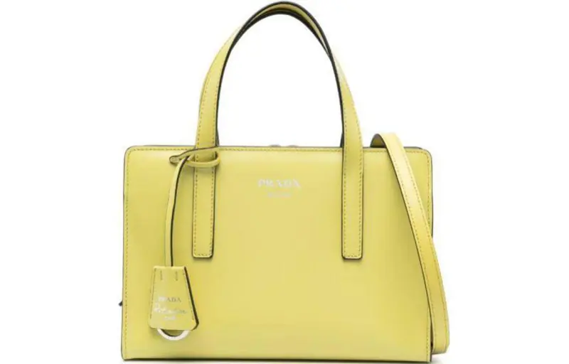 PRADA Leather Shoulder Bag, Crossbody Bag, Handbag Mini Women's Yellow