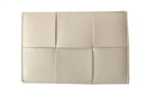 Bottega Veneta Cow Leather Wallet, Card Holder Women's Ice Cream White