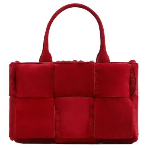 Bottega Veneta Wool Tote Clutch Bag Regular Women's Red