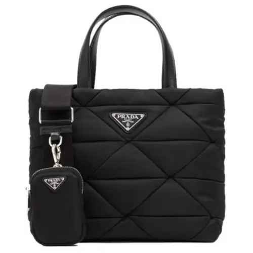 PRADA Nylon Fabric Tote Bag, Shopping Bag, Shoulder Bag Women's Black