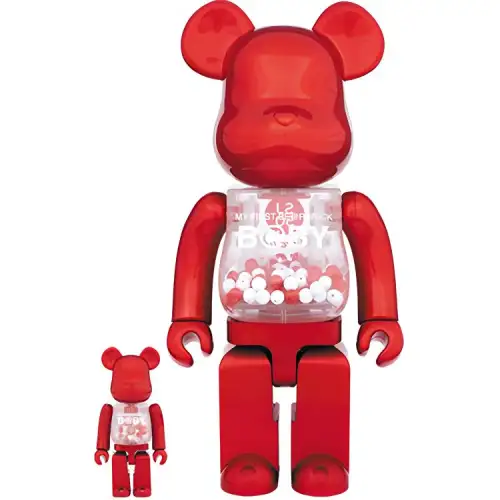 BE@RBRICK 400%100% SJ50 Japan-Singapore Diplomacy 50th Anniversary Hong Qianqiu Trendy Doll 7cm/28cm