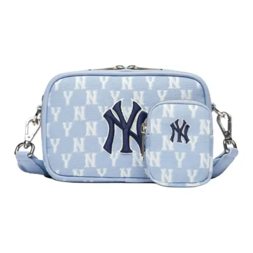 MLB Monogram Collection Polyester Combo Bag, Camera Bag, Crossbody Bag, Shoulder Bag Unisex Haze Blue White
