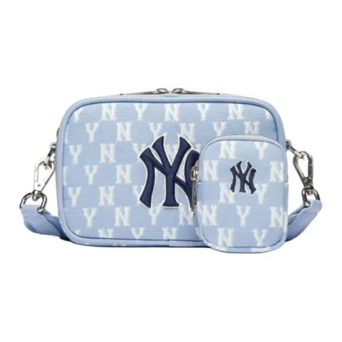 MLB Monogram Polyester Combo Bag, Camera Bag, Crossbody Bag, Shoulder Bag Unisex Haze Blue White