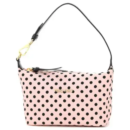 MIU MIU Cow Leather One Shoulder Handbag Women's Pink
