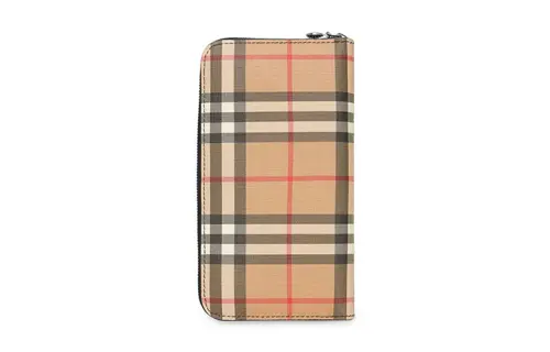 Burberry Cow Leather Wallet Women's Khaki