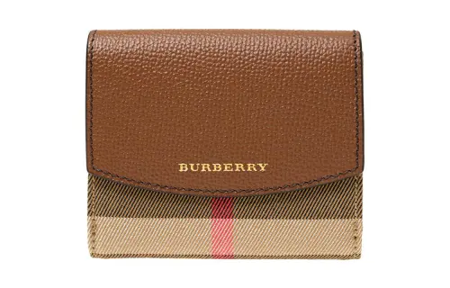 Burberry Canvas With Leather Card Holder, Wallet Regular Women's Khaki