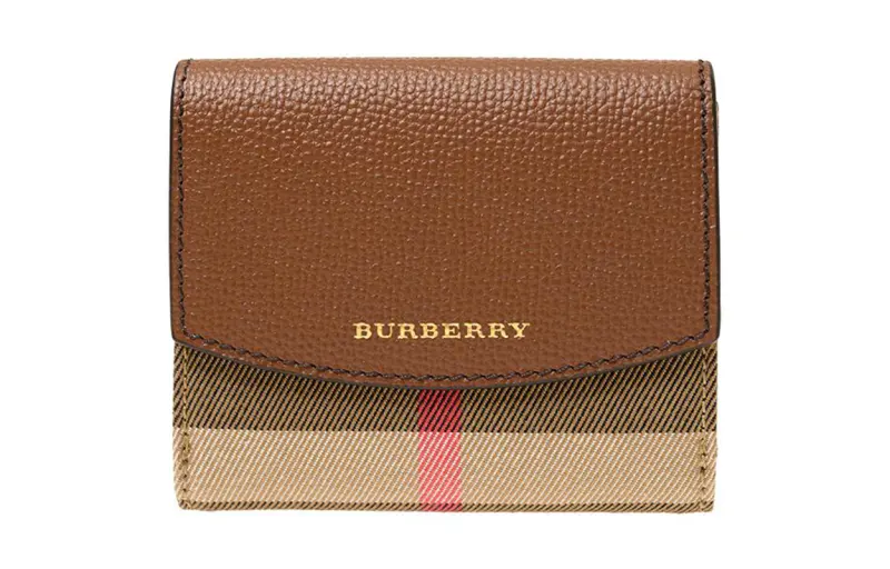 Burberry Canvas With Leather Card Holder, Wallet Regular Women's Khaki