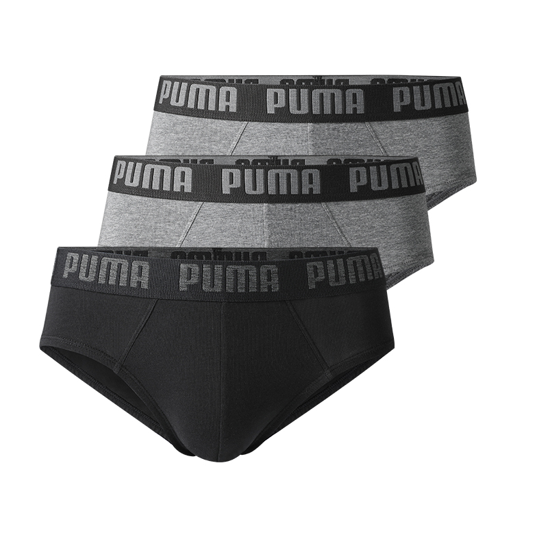 Мужские трусы PUMA Набор из 3 штук (серо-черные)