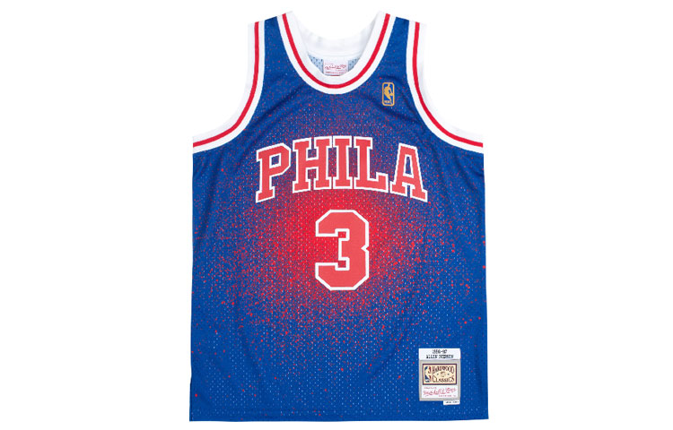 Mitchell Ness Basketball Jersey SW Fan Edition 96 97 Philadelphia 76ers, Allen Iverson Size 3 Unisex Royal Blue
