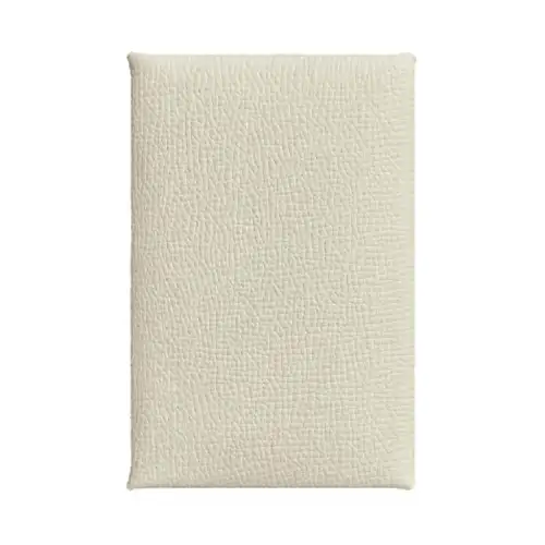 HERMES Calvi Color Block Cow Leather Wallet, Coin Purse, Card Holder Women's White/Sesame