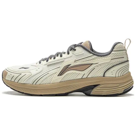 LiNing Shake 1.5 Cushioning Slip Resistant And Abrasion Resistant Low Top Running Shoes Men's Ecru