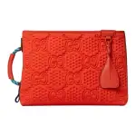 GUCCI Polyurethane, Artificial Silk, Leather Clutch Large Women's Orange