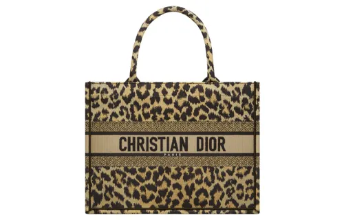 DIOR BookTote Embroidery Tote Bag, Shopping Bag, Shoulder Bag, Crossbody Bag Small Women's Beige