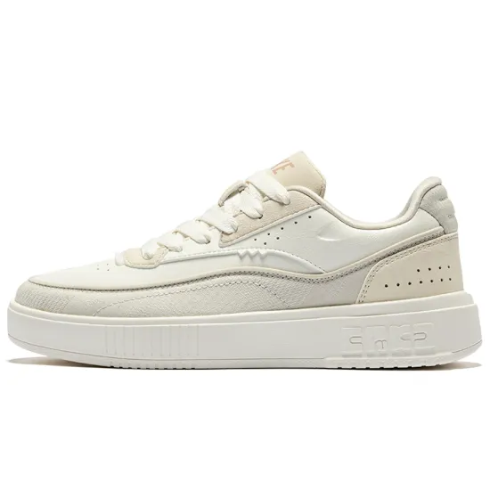 Erke Skateboard Shoes Women's Low-Top Microcrystal White Sage Gray
