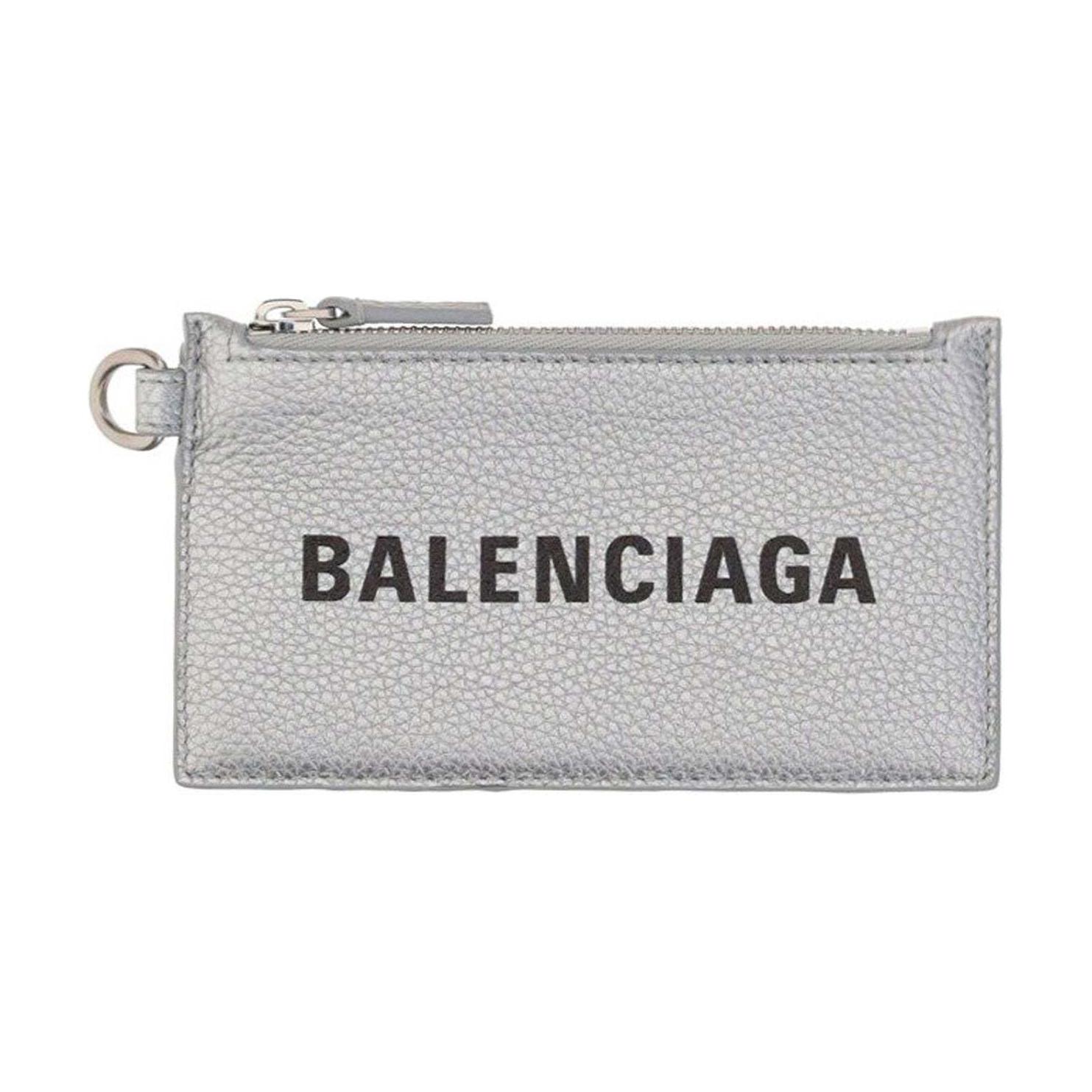 Женский кошелек Balenciaga Logo (серебряный)