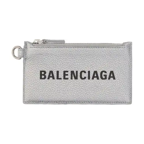 Balenciaga Cow Leather Wallet, Card Holder Regular Women's Silver