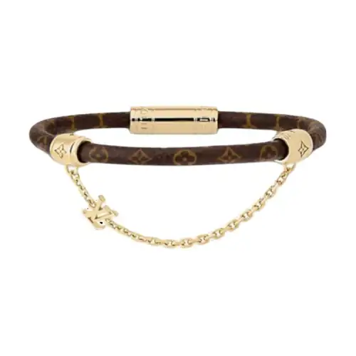 LOUIS VUITTON Canvas, Metal, Brass Bracelets Men's Brown