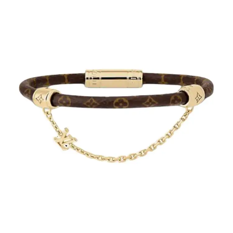 LOUIS VUITTON Canvas, Metal, Brass Bracelets Men's Brown