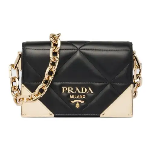 PRADA Nappa Leather Crossbody Bag, Shoulder Bag Women's Black