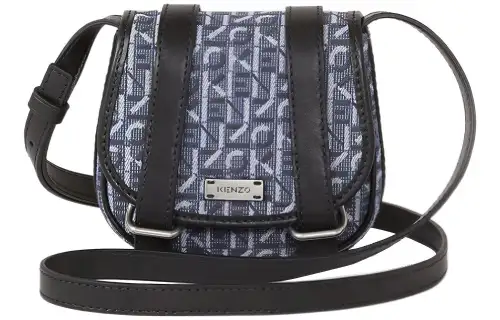 KENZO Monogram Leather Shoulder Bag, Crossbody Bag Small Women's Marine Blue