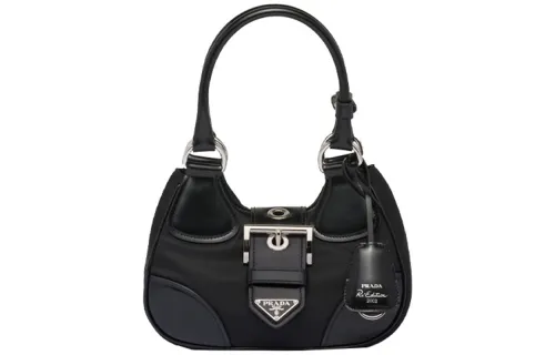 PRADA Moon Re Nylon And Leather Bag Black