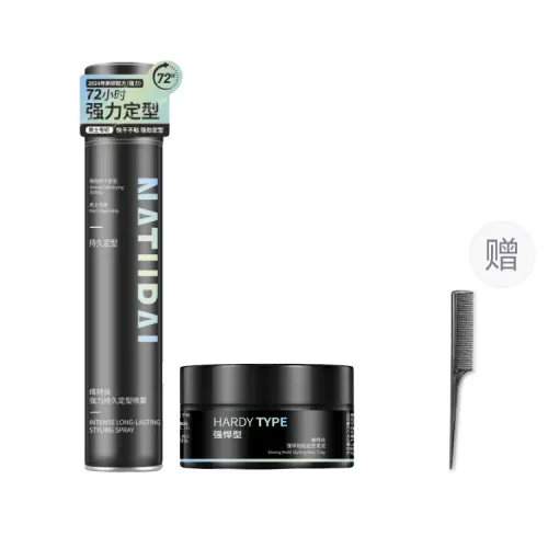 Powerful hair spray, wax, refreshing sculpting set, long-term effect, adds volume, 420 ml, 100g