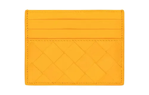 Bottega Veneta Sheepskin Card Holder Women's Orange Yellow