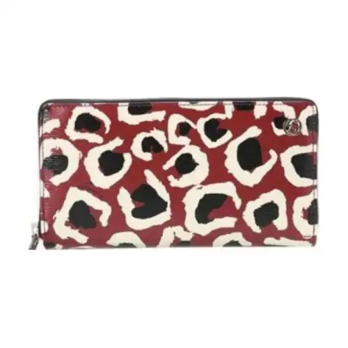 GUCCI Calfskin Wallet Women's Multicolor