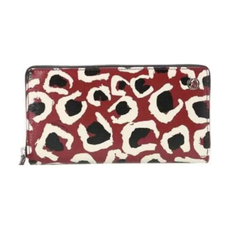 GUCCI Calfskin Wallet Women's Multicolor