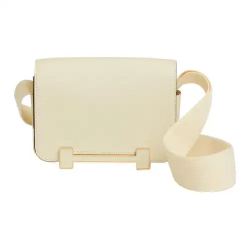 HERMES Geta Goatskin Messenger Bag, Clogs Bag, Crossbody Bag, Shoulder Bag Women's Cream White